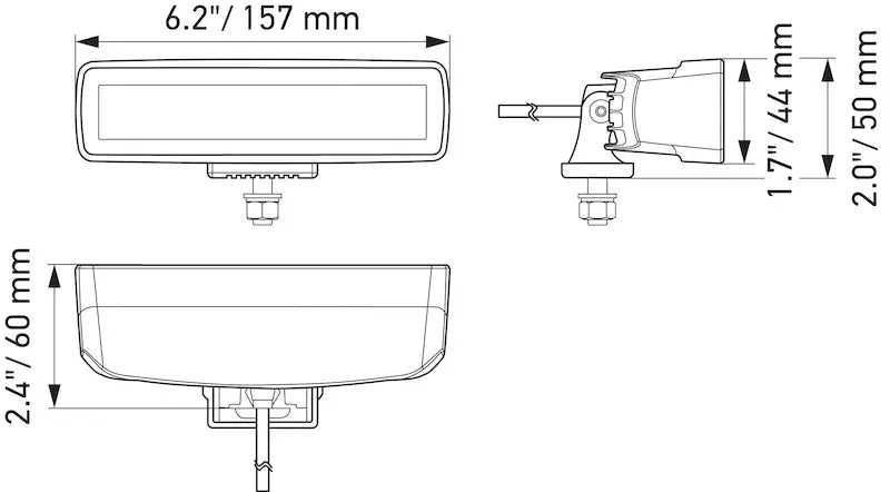 Hella Universal Black Magic 6 L.E.D. Mini Light Bar - Spot Beam - Truck & Automotive
