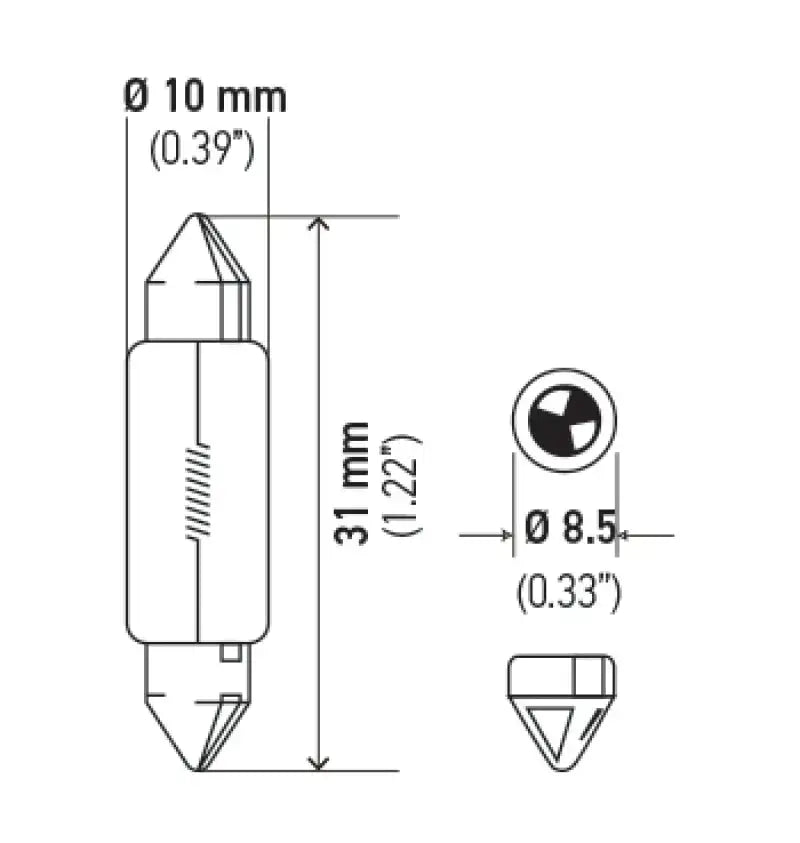 Hella Universal Clear 12V 10W 10x41mm T3.25 Bulb - Truck & Automotive