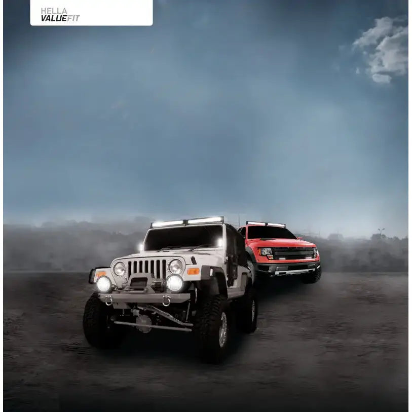 Hella Value Fit Mini 6in LED Light Bar - Flood Beam Pedestal - 357203001