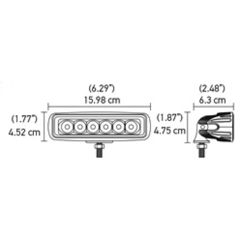 Hella Value Fit Mini 6in LED Light Bar - Flood Beam Pedestal - 357203001