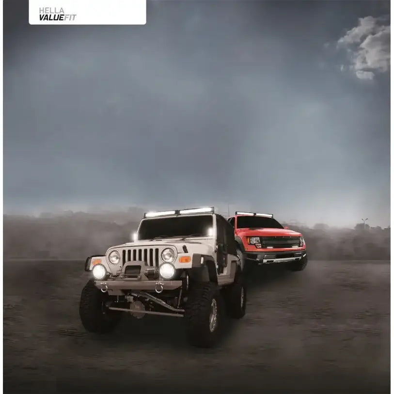 Hella Value Fit Mini 6in LED Light Bar - Flood Beam Pedestal - 357203001