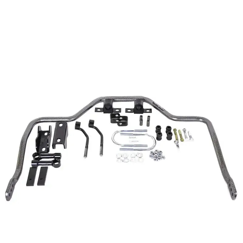 Hellwig 09-14 Ford F-150 2/4WD Solid Heat Treated Chromoly 1-1/8in Rear Sway Bar components laid out.