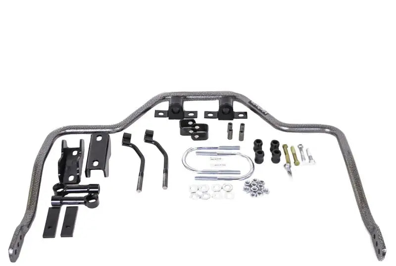 Hellwig 09-14 Ford F-150 2/4WD Solid Heat Treated Chromoly 1-1/8in Rear Sway Bar components laid out.