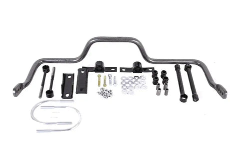 Automotive sway bar kit for Ford F-250/F-350 SD 4WD with lift, solid heat treated chromoly rear sway bar