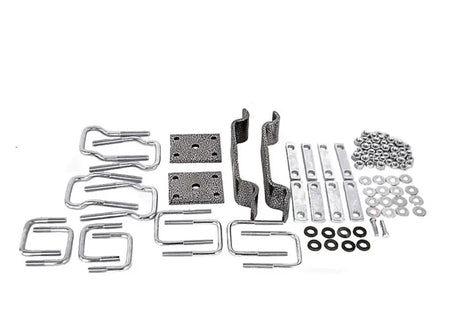 Hellwig 11-22 Ford F-250 SD Hardware Kit for Load Pro Multi Leaf 2500lb/3500lb Helper Springs - Zinc-Plated Brackets, U-Bolts, and Washers for Easy Installation
