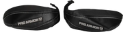 Black universal UTV ATV side mirrors on HGP100-BK/CFR Hand Guards Blk/Carb