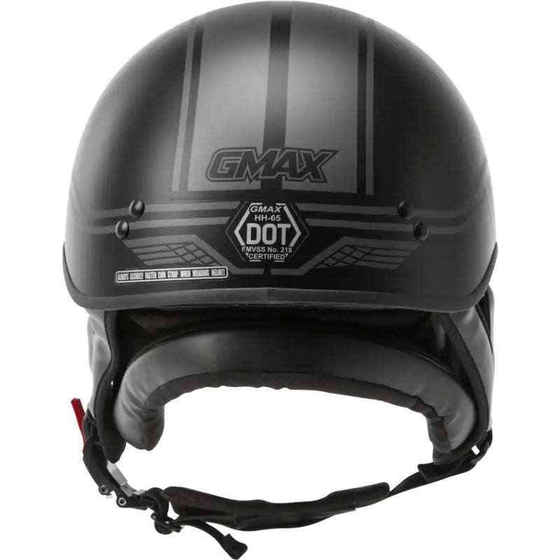 Hh 65 Half Helmet Full Dressed Twin Matte Black/Silver Sm 