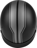 Hh 65 Half Helmet Full Dressed Twin Matte Black/Silver Sm 