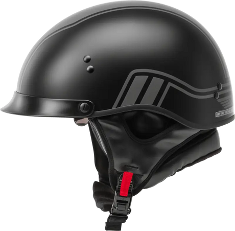 Hh 65 Half Helmet Full Dressed Twin Matte Black/Silver Sm 