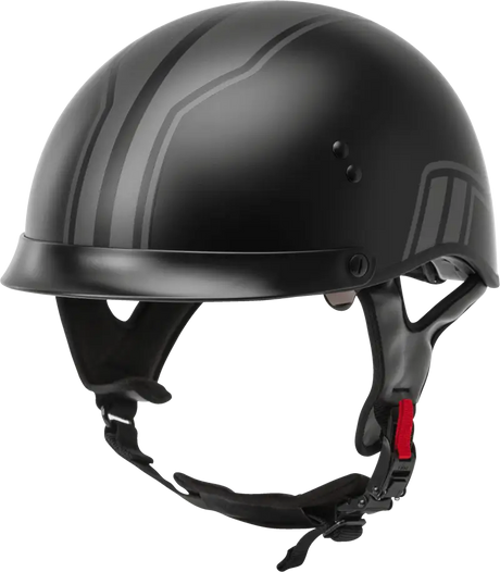 Hh 65 Half Helmet Full Dressed Twin Matte Black/Silver Sm 