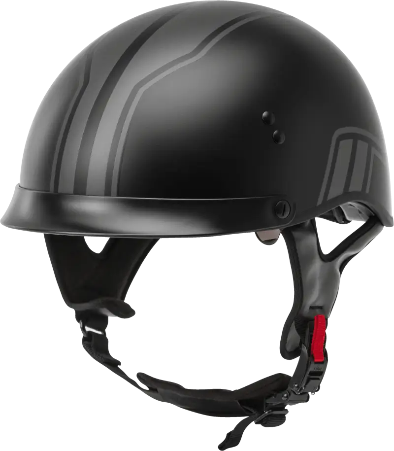Hh 65 Half Helmet Full Dressed Twin Matte Black/Silver Sm 