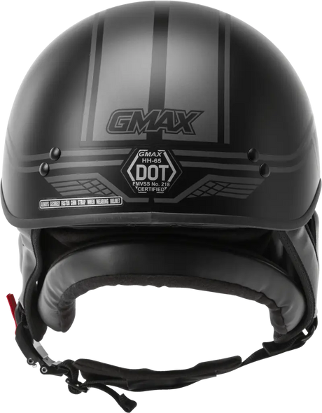 Hh 65 Half Helmet Full Dressed Twin Matte Black/Silver Sm 