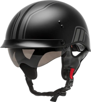 GMAX Hh 65 Half Helmet Full Dressed Twin Matte Black/Silver Sm