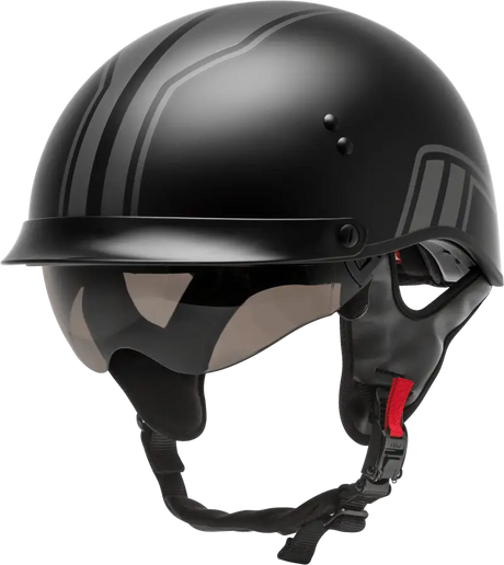 GMAX Hh 65 Half Helmet Full Dressed Twin Matte Black/Silver Sm