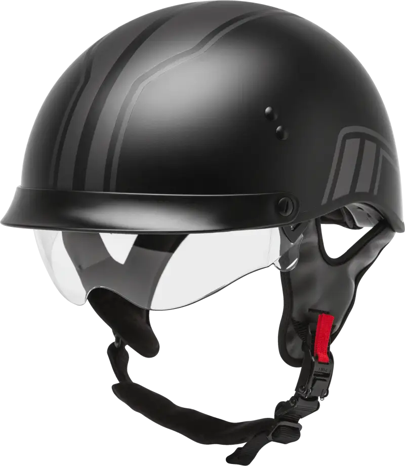 Hh 65 Half Helmet Full Dressed Twin Matte Black/Silver Sm 