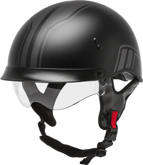 Hh 65 Half Helmet Full Dressed Twin Matte Black/Silver Sm 