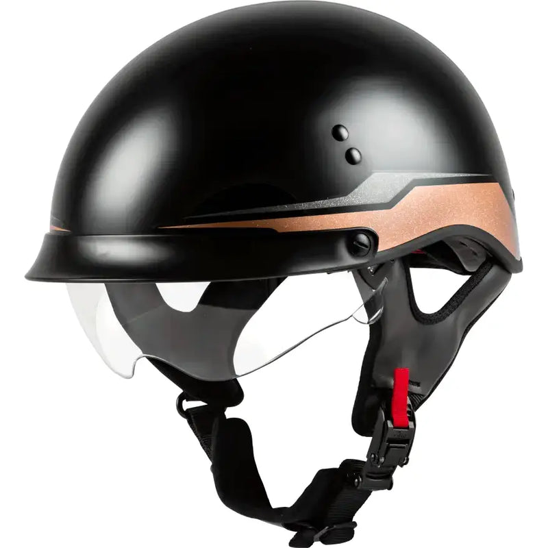 GMAX Hh 65 Half Helmet Source Full Dressed Black/Copper Xl for Powersports