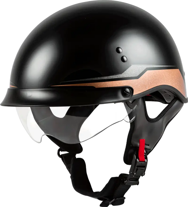 GMAX Hh 65 Half Helmet Source Full Dressed Black/Copper Xl for Powersports