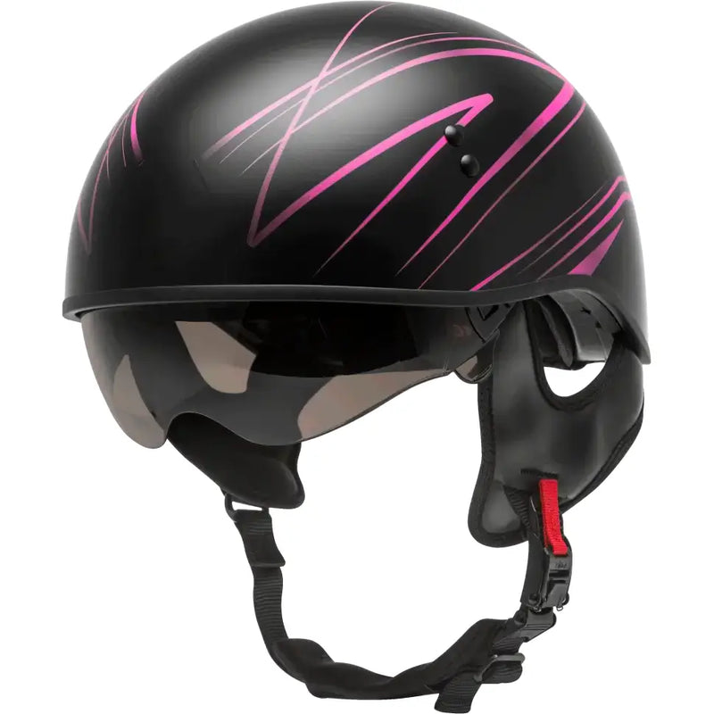 GMAX Hh 65 Half Helmet Torque Naked Matte Black/Pink Xs