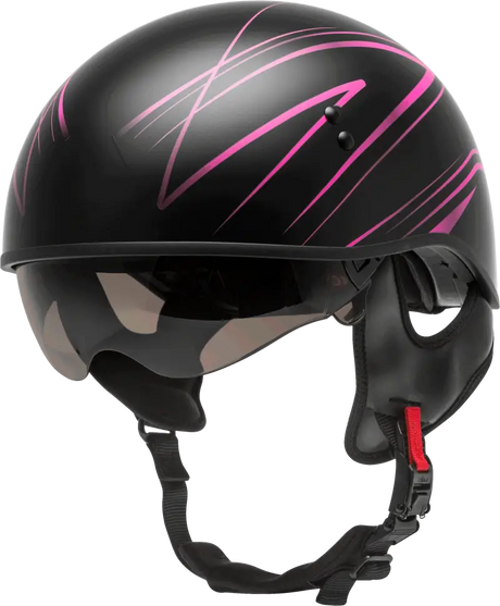 GMAX Hh 65 Half Helmet Torque Naked Matte Black/Pink Xs