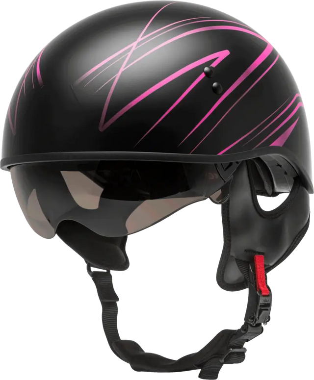 GMAX Hh 65 Half Helmet Torque Naked Matte Black/Pink Xs