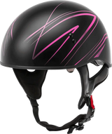 Hh 65 Half Helmet Torque Naked Matte Black/Pink Xs 
