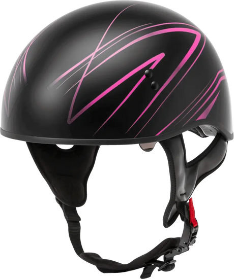 Hh 65 Half Helmet Torque Naked Matte Black/Pink Xs 