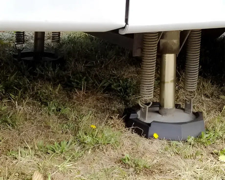 RV leveling system with Snappad Hiway 8 - 4 Pack, providing stability and support. Easy installation, durable construction, and secure fit for your RV’s landing gear. AVADA - Best Sellers, Must Haves