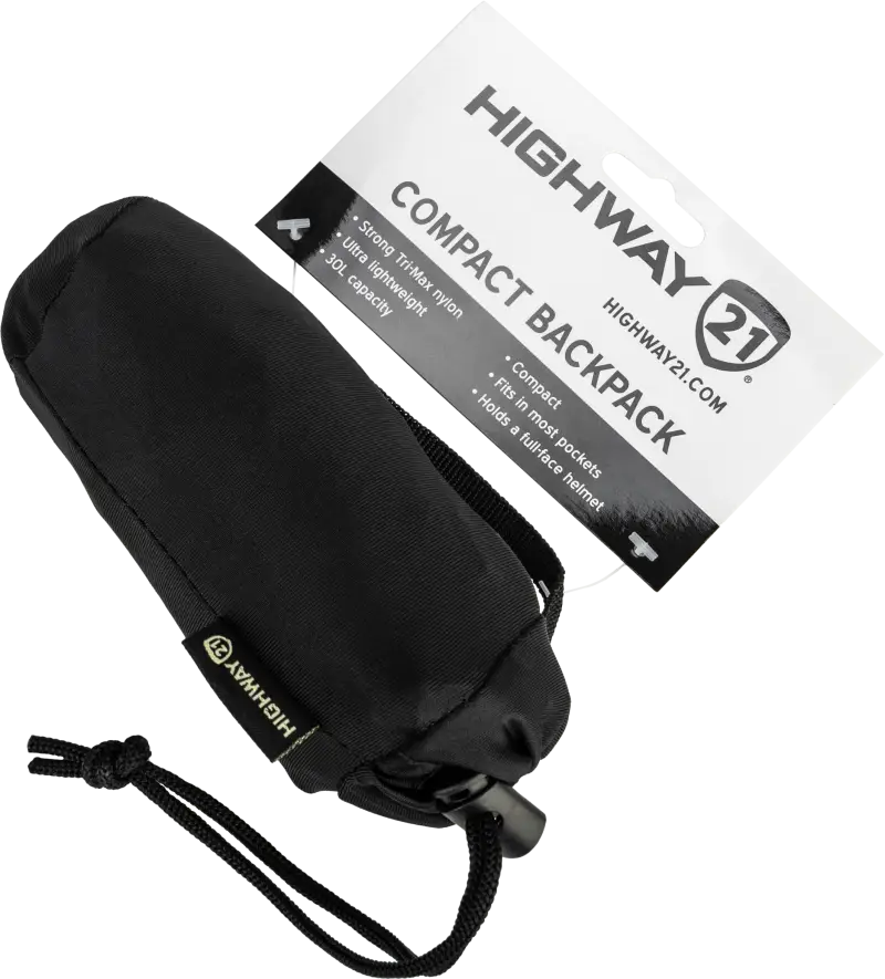 Highway 21 Sleek Black Compact Backpack - HIGHWAY 21