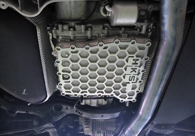 Silver HKS hexagonal grille transmission oil pan cover for Nissan GT-R