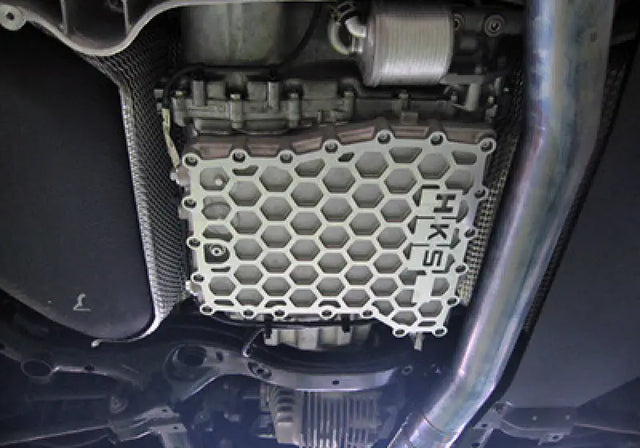 Silver HKS hexagonal grille transmission oil pan cover for Nissan GT-R