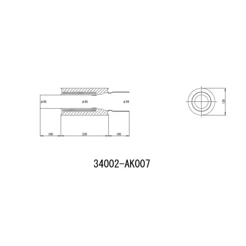 HKS 34002-AK007 HKS UNIVERSAL EX H/M SUS 130-65 (MOQ: 8pcs)
