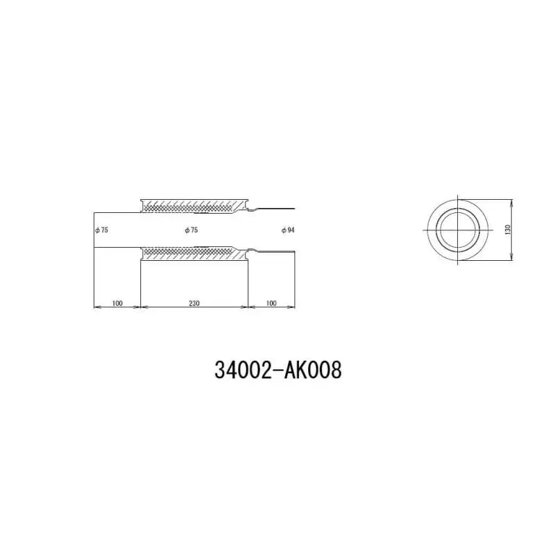 HKS 34002-AK008 HKS UNIVERSAL EX H/M SUS 130-75 (MOQ: 8pcs)