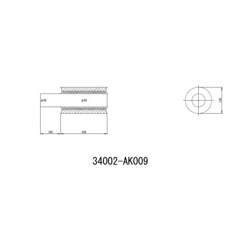 HKS 34002-AK009 HKS UNIVERSAL EX H/M SUS 130-65 w/o tail (MOQ: 8pcs)