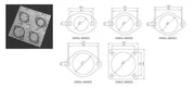 Technical drawings of gasket flanges with dimensions for HKS Gasket 85mm Universal EX