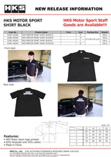 HKS HKS MOTORSPORT BUTTON-UP SHIRT BLACK XL
