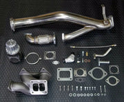Shiny HKS turbo setup kit with polished stainless steel exhaust manifold for FD3S 13B