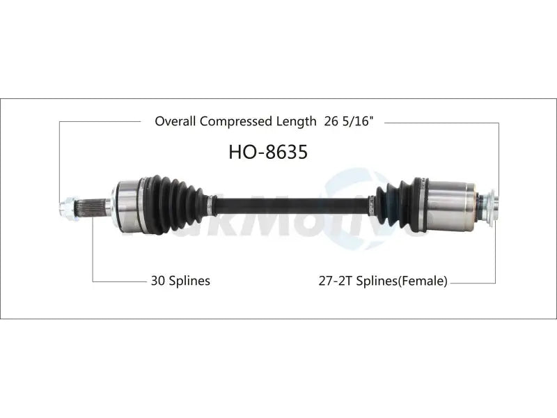 Automotive axle shaft with CV joints for HO-8635 Trakmotive CV Axle Shaft replacement
