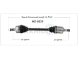 Automotive axle shaft with rubber boots for HO-8639 Trakmotive CV Axle