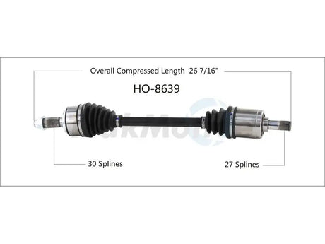 Automotive axle shaft with rubber boots for HO-8639 Trakmotive CV Axle
