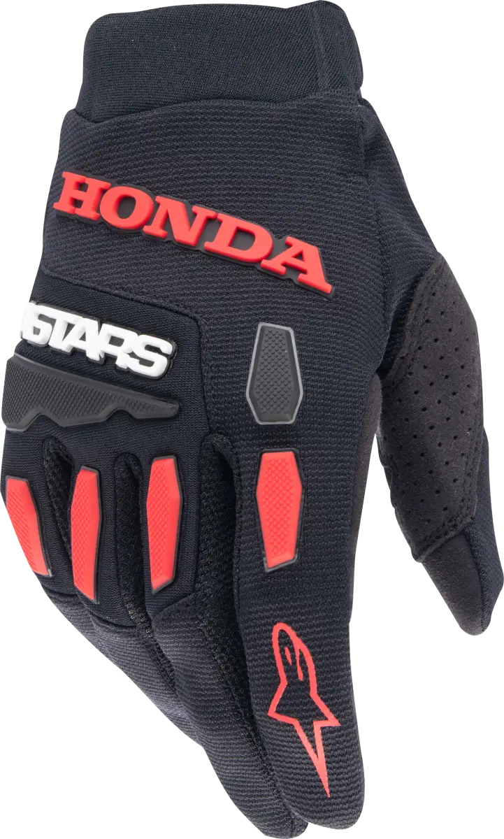 Honda Full Bore Gloves Black/Bright Red Xl - Powersports