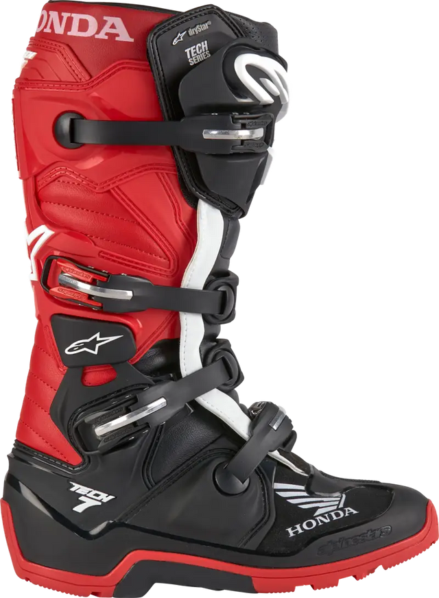 Honda Tech 7 Enduro Drystar Black/Bright Red Sz 10 - Powersports