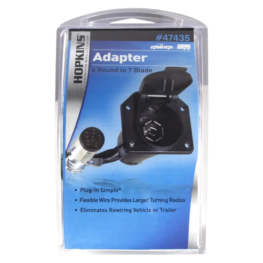 Hopkins Features Dust Cover Trailer Wiring Connector Adapter 47435B - Rnd 7RV Adpt Bulk 20