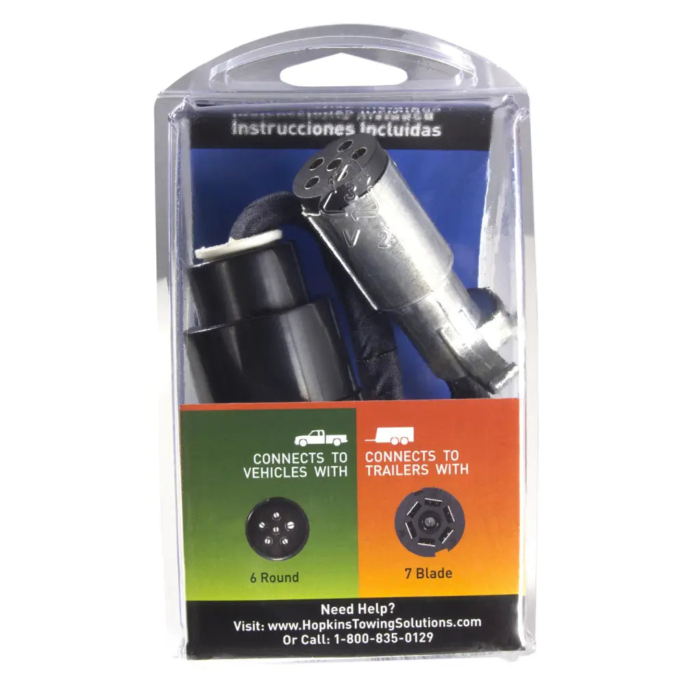 Hopkins Features Dust Cover Trailer Wiring Connector Adapter 47435B - Rnd 7RV Adpt Bulk 20