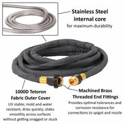 Hosecoil Abrasion Resistant Outer Cover Boat Washdown Hose SSP10K - Stainless Steel Pro 10 Kit