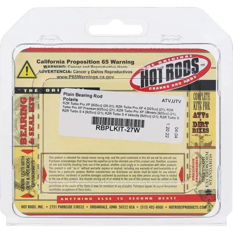 Hot Rods 2009 Polaris Sportsman 850 XP, INTL 850cc Plain Bearing Rod - RV and Auto Parts