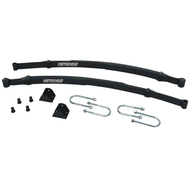 Black leaf spring suspension kit with chrome hardware for Hotchkis Mopar B-Body corrected sport leaf springs