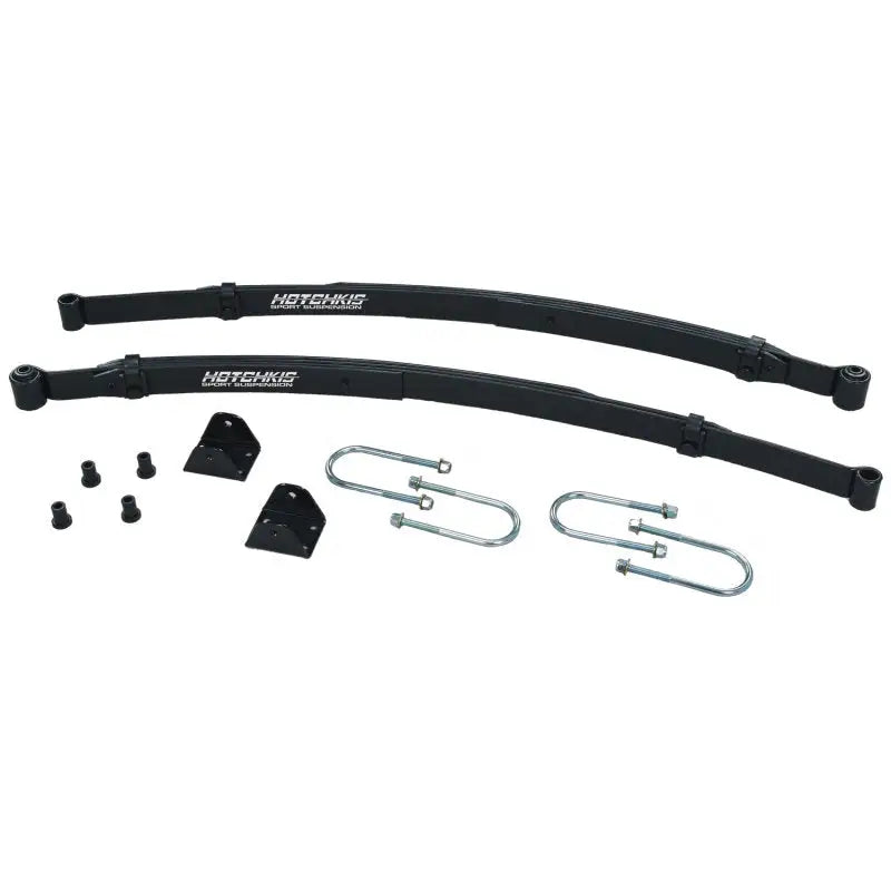Black leaf springs with chrome hardware for Hotchkis Mopar B-Body geometry corrected sport leaf suspension kit