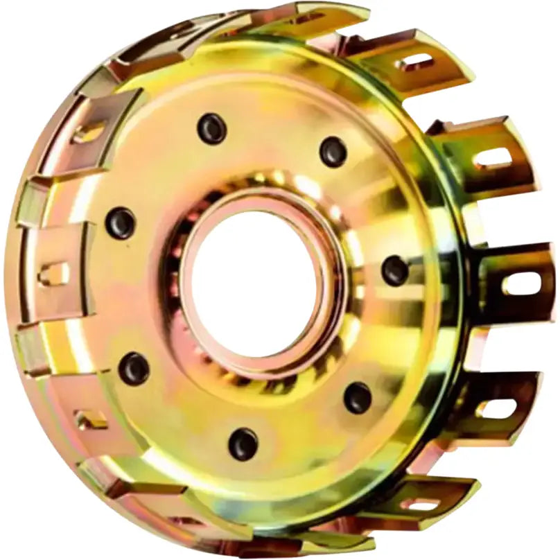 Golden yellow metallic clutch basket HS597-2101 Hinson with tabs and bolt holes