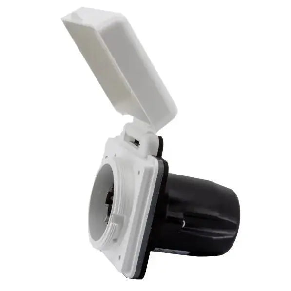 Hughes Auto Features Water Resistant Cover Power Inlet Port SV30API-W - White 30A Smart RV